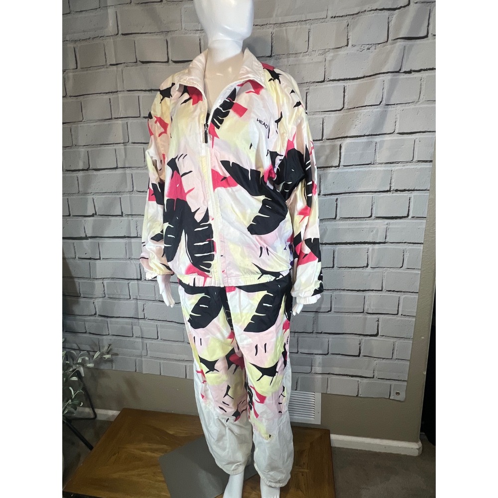 Vintage HEAD Tracksuit Women L 80s Windbreaker Pants Set Flawed